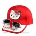 CASQUETTE-plus-LUNETTES-HELLO-KITTY-ROUGE