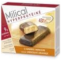 Milical-BARRES-MINCEUR-HYPERPROTEINEE-CHOCOLAT-ORANGE162-gr