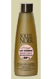 SOLEIL NOIR - LAIT VITAMINE SPECIAL ENFANT - SPF 50+ - 150 ml.